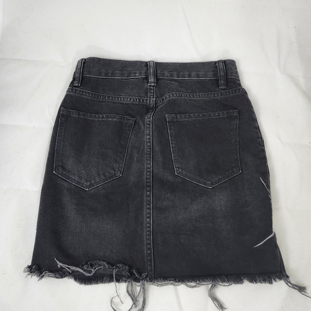 All Saints Bird Skirt Black Denim  Mini Size 00 - Picture 8 of 9